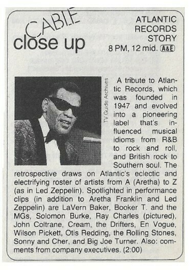 Charles, Ray / Atlantic Records Story | Magazine Article with Photo | May 1994