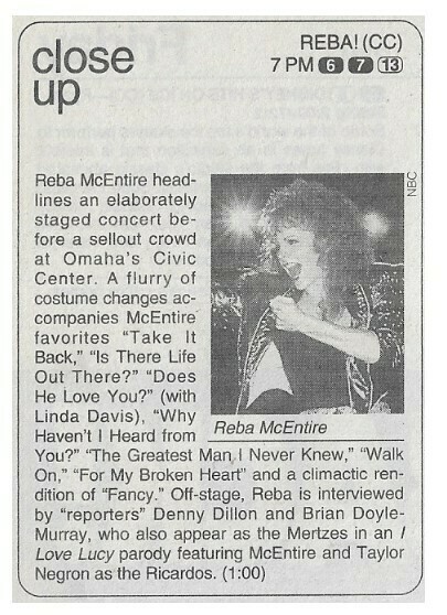 McEntire, Reba / Reba! Close Up | Magazine Article with Photo | 1994