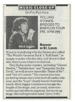 Rolling Stones, The / Bridges to Babylon Tour | Magazine Article with Photo | December 1997