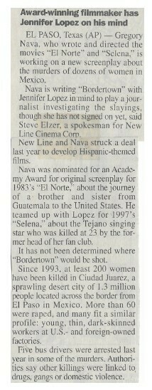 Lopez, Jennifer / Award-Winning Filmmaker Has Jennifer Lopez On His Mind | Newspaper Article | April 2000
