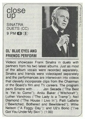 Sinatra, Frank / Sinatra Duets | Magazine Article with Photo | 1994