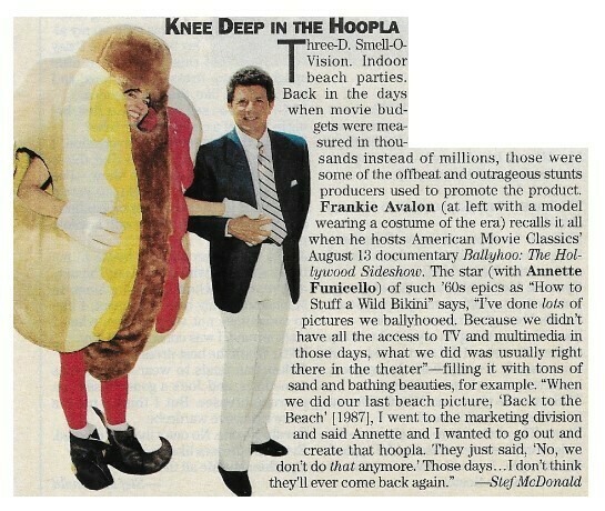Avalon, Frankie / Knee Deep in the Hoopla | Magazine Article with Photo | August 1996