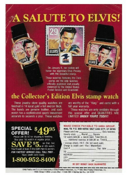 Presley, Elvis / A Salute to Elvis! (Watch) | Magazine Ad | November 1992