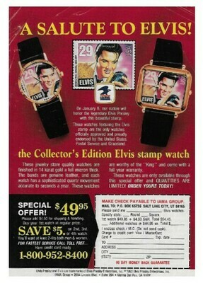Presley, Elvis / A Salute to Elvis! (Watch) | Magazine Ad | November 1992