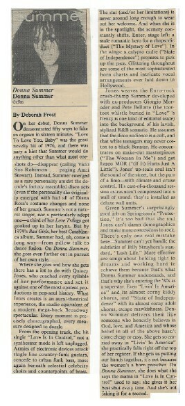 Summer, Donna / Donna Summer | Magazine Review | November 1982