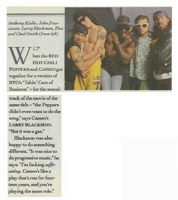 Red Hot Chili Peppers / Got Together with Cameo | Magazine Article with Photo | August 1990