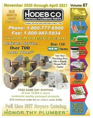 Hodes Co. / Full Line Net Buyers Catalog - Honor Thy Plumber | November 2020-April 2021 (Volume 87)