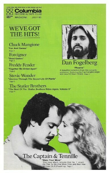 Columbia Record + Tape Club / The Captain + Tennille - Dan Fogelberg | July 1980