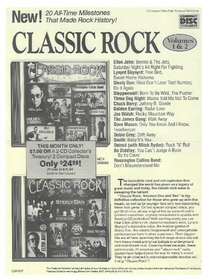 Various Artists / Classic Rock Volumes 1 + 2  | Magazine Ad | 1988