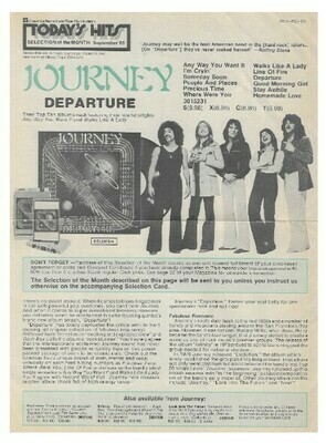 Journey / Departure | Columbia Record + Tape Club | Magazine Ad | September 1980