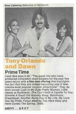 Orlando, Tony (+ Dawn) / Prime Time | Columbia Record + Tape Club | Magazine Ad | June 1975
