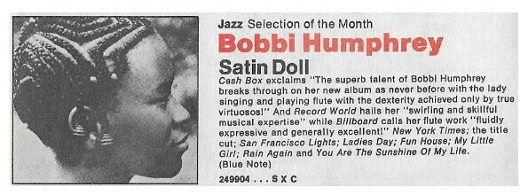 Humphrey, Bobbi / Satin Doll | Columbia Record + Tape Club | Magazine Ad | April 1975