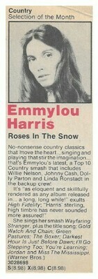 Harris, Emmylou / Roses in the Snow | Columbia Record + Tape Club | Magazine Ad | October 1980