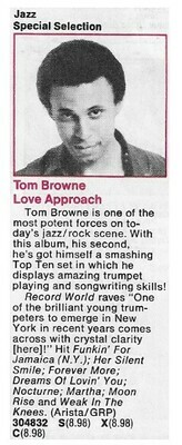 Browne, Tom / Love Approach | Columbia Record + Tape Club | Magazine Ad | 1980