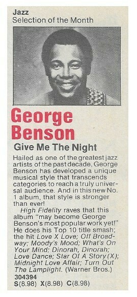 Benson, George / Give Me the Night | Columbia Record + Tape Club | Magazine Ad | January 1981