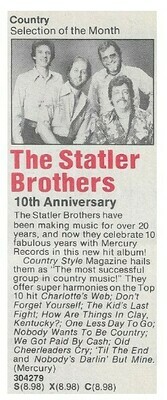 Statler Brothers, The / 10th Anniversary | Columbia Record + Tape Club | Magazine Ad | January 1981