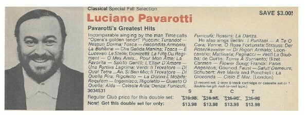 Pavarotti, Luciano / Pavarotti's Greatest Hits / 1980