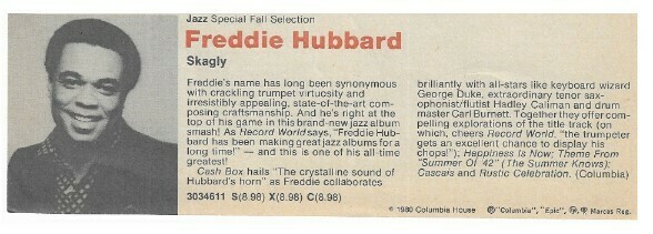 Hubbard, Freddie / Skagly | Columbia Record + Tape Club | Magazine Ad | Fall 1980