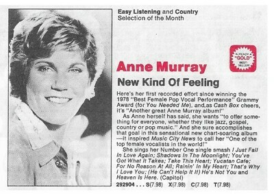 Murray, Anne / New Kind of Feeling | Columbia Record + Tape Club | Magazine Ad | July 1979