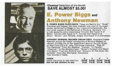 Biggs, E. Power--Anthony Newman/ Plays Bach / 1975