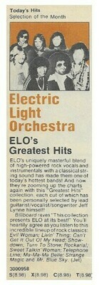 Electric Light Orchestra / ELO&#39;s Greatest Hits | Columbia Record + Tape Club | Magazine Ad | May 1980