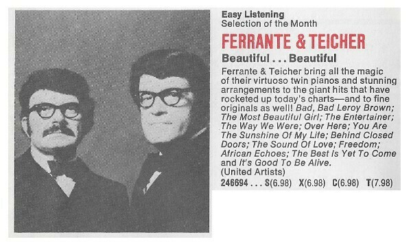 Ferrante + Teicher / Beautiful...Beautiful | Columbia Record + Tape Club | Magazine Ad | January 1975
