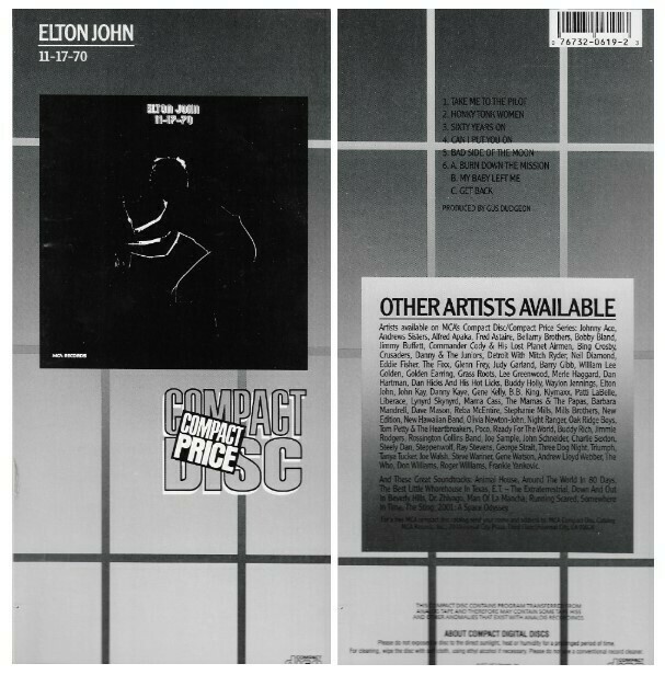 John, Elton / 11-17-70 | MCA 619 | 1971