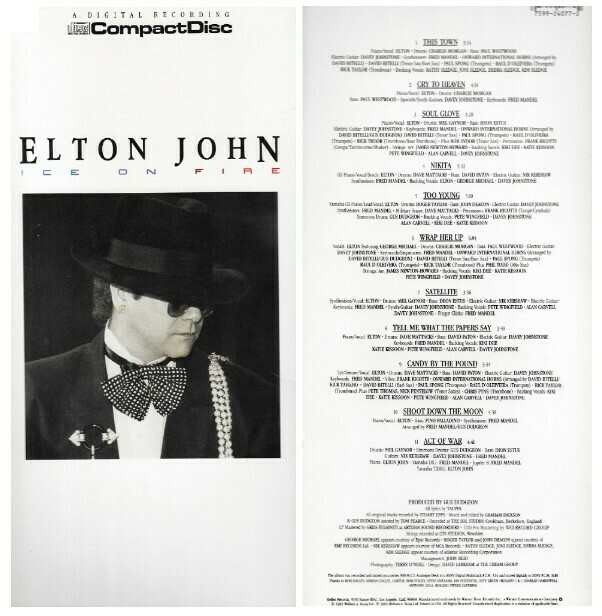 John, Elton / Ice On Fire | Geffen 24077 | November 1985