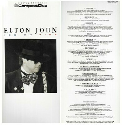 John, Elton / Ice On Fire | Geffen 24077 | November 1985