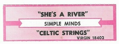 Simple Minds / She's a River | Virgin 18402 | Jukebox Title Strip | January 1995
