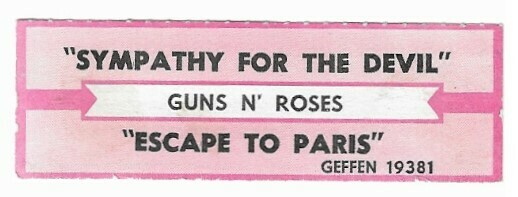 Guns N' Roses / Sympathy For the Devil | Geffen 19391 | Jukebox Title Strip | December 1994
