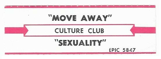 Culture Club / Move Away | Epic 5847 | Jukebox Title Strip | April 1986