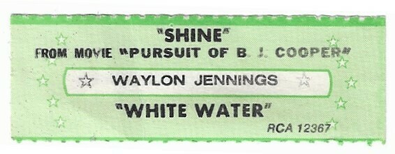 Jennings, Waylon / Shine | RCA 12367 | Jukebox Title Strip | November 1981