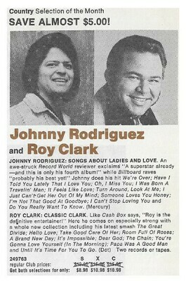 Rodriguez, Johnny / Songs About Ladies and Love | Magazine Ad | February 1975 | with Roy Clark