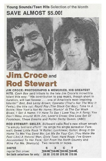 Croce, Jim / Photographs and Memories | Magazine Ad | February 1975 | with Rod Stewart