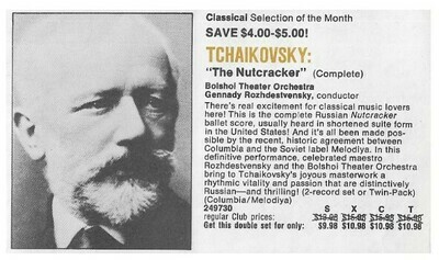 Bolshoi Theater Orchestra / Tchaikovsky: The Nutcracker | Magazine Ad | March 1975