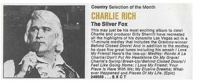Rich, Charlie / The Silver Fox | Magazine Ad | March 1975