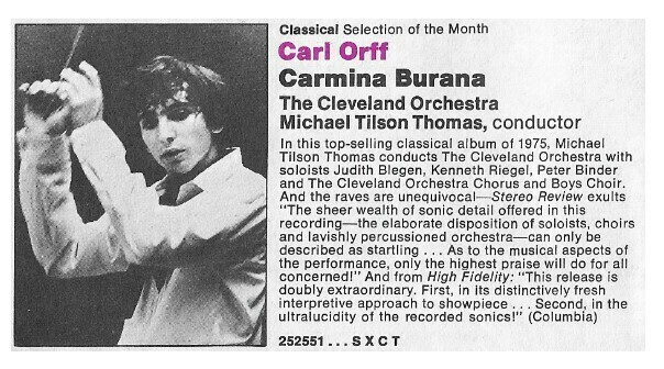 Tilson Thomas, Michael / Carmina Burana / 1975