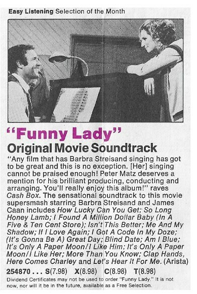 Streisand, Barbra / Funny Lady (Soundtrack) | Magazine Ad | August 1975