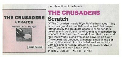 Crusaders, The / Scratch | Magazine Ad | Fall 1974