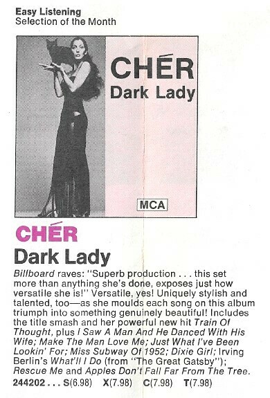 Cher / Dark Lady | Magazine Ad | Fall 1974