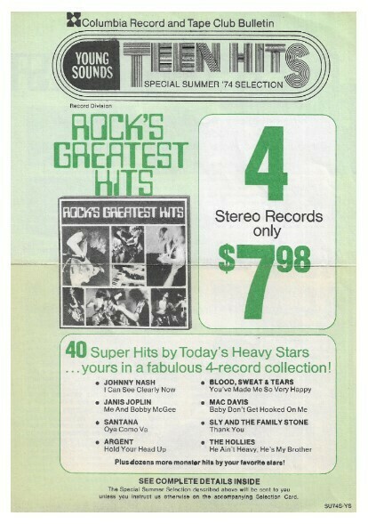 Various Artists / Rock&#39;s Greatest Hits | Magazine Ad | Summer 1974