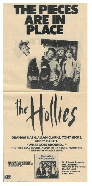 Hollies, The / What Goes Around | Magazine Ad | July 1983