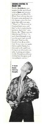 Bowie, David / Ground Control to Major Tom | Magazine Article | April 1993