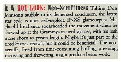 INXS / Hot Look: Neo-Scruffiness | Magazine Article | May 1989