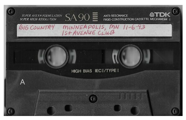 Big Country / Minneapolis, MN (1st Avenue Club) | November 6, 1993