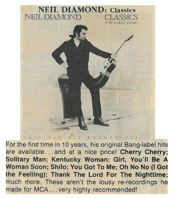 Diamond, Neil / Classics - The Early Years | Magazine Review | 1983