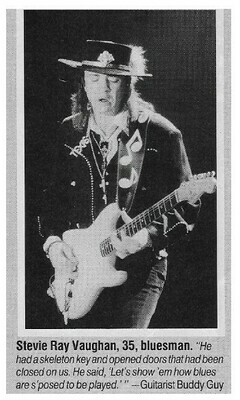 Vaughan, Stevie Ray / On Stage-Quote by Buddy Guy | Magazine Photo | 1990