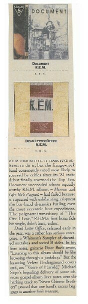 R.E.M. / Document - Dead Letter Office | Magazine Review | 1987