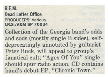 R.E.M. / Dead Letter Office | Magazine Review | May 1987